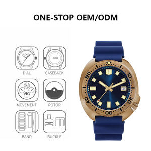 Montres de plongée automatiques mécaniques japonaises NH35, mouvement C3 super lumineux, montre de plongée en bronze Cusn8, ODM OEM - Product Image 4