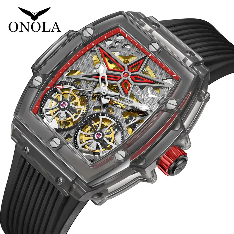 ONOLA 6828 Luxury Watches Men Automatic Watch Mechanical Tourbillon Wristwatch 3M Waterproof Hand Watch Man Relogio Masculino