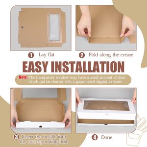 กล่องพิซซ่าลูกฟูกแบบมีหน้าต่างใสพร้อมห่วงดึงสำหรับใส่ขนมปังแผ่นบาง ขนมอบ และชาร์กูเตอรี - Product Image 3