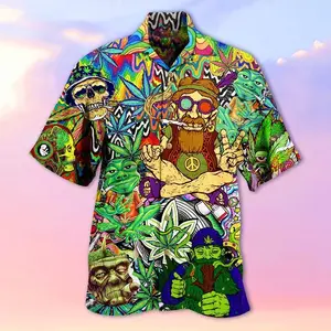 Camisa holgada transpirable con estampado 3D, camisas hawaianas de moda, camisetas de fiesta en la playa, camisas de manga corta de verano para hombre