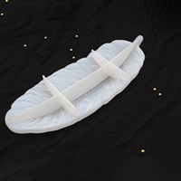 Moule en silicone en forme de feuille longue et plumeuse pour assiettes, sous-verres, résine époxy, rangement de bibelots et bijoux, décoration intérieure, artisanat, emballage OPP jetable
