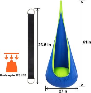 Hamaca Columpio para Niños, Interior y Exterior, Asiento Colgante Tipo Cápsula, Poliéster y Nailon Resistentes, para Camping y Senderismo - Product Image 6