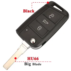 Carcasa de Llave Plegable para Auto, Compatible con VW Golf 7/Sportsvan GTI MK7/Passat B8/Jetta/Touran/Skoda Octavia A7/Seat Leon/<span class=keywords><strong>Ibiza</strong></span> - Product Image 4