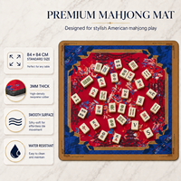 Tapis de mahjong américain imprimé sur mesure, néoprène 3 mm, imperméable, antidérapant, pliable, 84x84 cm, housse de table pour soirée de jeu en famille