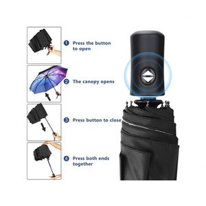 Parapluie pliable automatique léger 8K à 3 sections, moderne, pour le voyage, avec protection solaire, vente en gros - Product Image 4