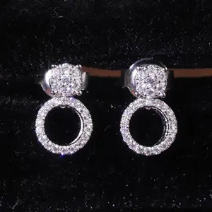 SU206E Abiding Trendy 585 14K AU750 18K Oro real Tres propósitos CVD HPHT Lab Diamond Stud Pendientes Mujeres