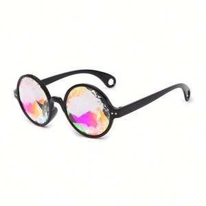 Gafas de Sol Redondas Personalizadas al por Mayor, Estilo Steampunk, para Hombres y Mujeres, Ideales para Festivales, Cosplay y Fiestas, con Lentes Caleidoscopio - Product Image 6