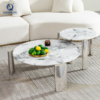 Hersteller Exklusiver Runder Couchtisch, Italienisches Minimalistisches Marmor-Design für Villa Wohnzimmer Möbel Sofatisch