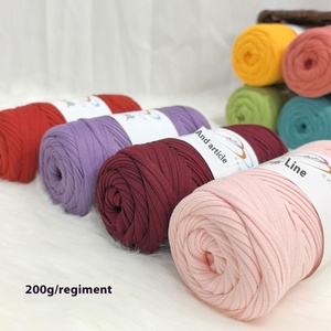 Bán Buôn Cung Cấp 200G 100% Polyester Vải Sợi Tay Dệt Kim T-Shirt Móc Thảm Dép Đi Trong Nhà Túi Lưu Trữ Độ Đàn Hồi Cao - Product Image 4