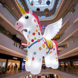 Ballon <span class=keywords><strong>gonflable</strong></span> <span class=keywords><strong>licorne</strong></span> debout, couleur personnalisable, décoration publicitaire, 4-6 pieds x 4 pieds, ventilateur intégré, design moderne durable - Product Image 4