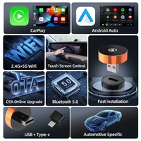 Module sans fil Apple Orange Carplay Android Auto, boîte d'interconnexion voiture-machine intelligente portable USB 2-en-1 OLIVER Cars D533-3DB
