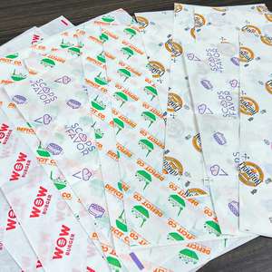 Papel Encerado para Envolver Alimentos, Papel Antigrasa para Hamburguesas y Sándwiches, Precio de Fábrica, Impresión de Logotipo Personalizado, Papel Artesanal para Alimentos, Cuadrado, Recubierto - Product Image 4