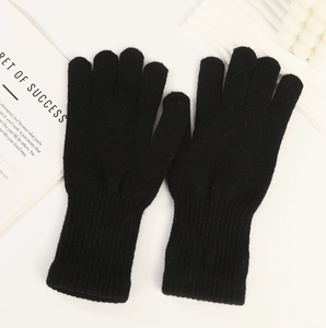 Gants d'hiver chauds pour hommes, tricotés double face, compatibles écran tactile, avec laine épaisse et antidérapants, pour activités extérieures, vente en gros - Product Image 4