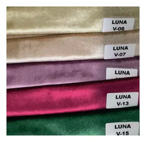 italian velvet plain luna fabric upholstery hometextile 100% polyester shinny warp sofa textile