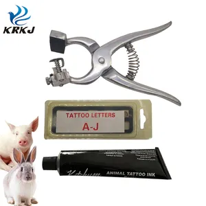 KD712 Veterinary animal 8 numbers tattoo pliers instrument tattoo forceps for farm pig and rabbit