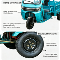 Tricycle électrique de fret puissant 2026 avec auvent simple, moto électrique à 3 roues toutes saisons pour le transport de marchandises