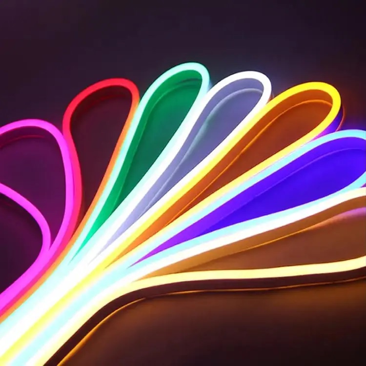 Поверхность IP67 силиконовая неоновая веревка 12 В 24 В 120 градусов Гибкая светодиодная неоновая лампа сменный цвет неоновая полоса света для строительства