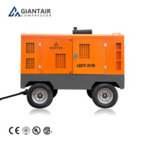 Compresseur d'air minier portable à double cylindre GianAir Sandblasting Compresora De 375 Cfm