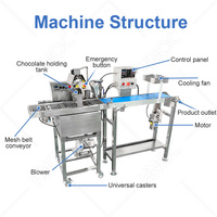 Machine industrielle automatique HNOC pour le tempérage et l'enrobage du chocolat, petite ligne de recouvrement de chocolat de 8 kg, 10 kg, 15 kg, 30 kg, 60 kg