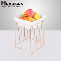 Huadison Hôtel Équipement En Acier Inoxydable Buffet Risers Or Rose Banquet De Mariage Buffet Présentoir De Nourriture