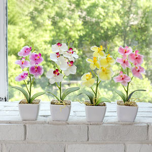 סחלב מלאכותי באיכות גבוהה מיני סחלב בעבודת יד כדור צורה חג המולד דקורטיבי פרחים צמחים קישוט סיום קישוט - Product Image 1