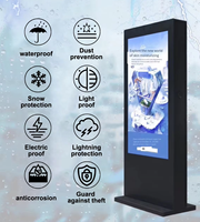 Écran publicitaire commercial étanche en promotion, panneau d'affichage numérique autonome extérieur LCD LED 4K sur pied