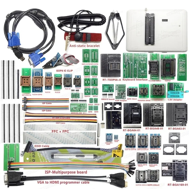 RT809H bios universal programmer with 51 adapter EMMC Nand flash USB programmer FLASH NOR/NAD/EMC/EC/MCU/ISP rt809h programmer..