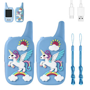 Kids HD Video Walkie Talkie 2 Pack Rechargeable <b>One</b> Click <b>Call</b> Cartoon Voice Changer Voice Fonts Kids Gift Video Walkie Talkie - Product Image 1