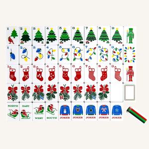 Ensemble de tuiles de mahjong sur le thème de Noël, 160 pièces, jeu de mahjong portable en acrylique de style classique pour 4 joueurs - Product Image 1
