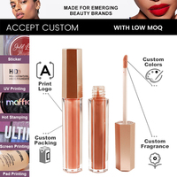 Brillo Labial de Marca OEM con Tubo Hexagonal para Chicas, No Pegajoso, Personalizable