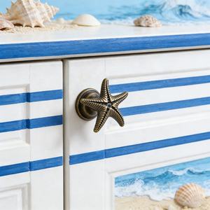 Cajón de manija creativa de estrella de mar, aleación antigua, armario de ropa nórdico de un solo orificio, manija de puerta de abeja, revestimiento de puerta de armario de animales - Product Image 2