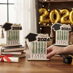 Portafoglio in legno di <span class=keywords><strong>laurea</strong></span> 2026 personalizzato porta carte regalo per studenti cassa regalo di <span class=keywords><strong>laurea</strong></span> - Product Image 6