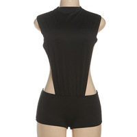 Combinaison sans manches sexy de style européen et américain, nouvelle mode estivale, couleur unie avec coutures