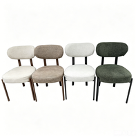 Chaise de salle à manger en tissu moderne minimaliste italienne, chaise d'appoint rembourrée épaisse pour la salle à manger à domicile