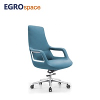 EGROspace Chaise confortable en cuir de bureau de visiteur de fournisseur ergonomique de conférence de patron de roue