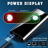 Briquet USB rechargeable TYPE C en gros avec logo intelligent, grand arc électronique pour cigarettes, idéal pour les cadeaux promotionnels personnalisés avec affichage de puissance