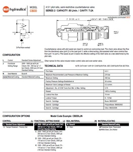 CBDDLJN CBDD-LJN CBDD LJN HYDRAULICS Relación de pilotaje 4.5:1, Inserto de contrapeso semirrestringido - Product Image 1
