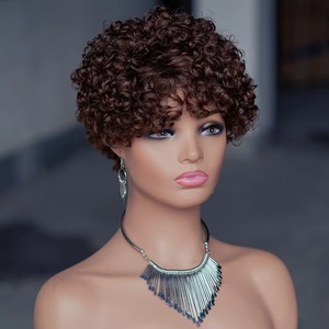 Günstige, beliebte, kleberlose <span class=keywords><strong>Pixie</strong></span>-Cut-Perücken aus brasilianischem Echthaar, kurze, lockige Perücken für schwarze Frauen - Product Image 6