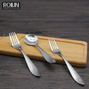 Guangzhou Supplier Hammered Cutlery Forks And Knifes Stainless Cutlery Set Restaurant Cutlery Set For Hotel