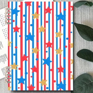 레드 화이트 & 블루 바이브 노트북 고품질 종이 120 페이지 느슨한 잎 사용자 정의 문구 노트북 쓰기 패드 저널 - Product Image 3