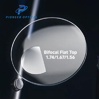 Lentilles de lunettes photochromiques finies Pioneer Optical 1.499 1.56 HMC à dessus plat, lentilles de lunettes CR39, lentilles de lunettes bifocales à dessus rond