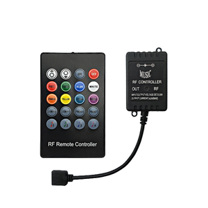 Controlador <span class=keywords><strong>de</strong></span> tira LED inalámbrico inteligente RF, cambio <span class=keywords><strong>de</strong></span> color, 20 teclas, 4 pines, RGB, control <span class=keywords><strong>de</strong></span> <span class=keywords><strong>sonido</strong></span> musical, regulador <span class=keywords><strong>de</strong></span> intensidad LED, control remoto negro - Product Image 1