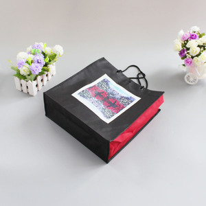 Tote Bag à provisions personnalisé en tissu écologique, fourre-tout de Shopping réutilisable, grand sac <span class=keywords><strong>exta</strong></span> noir, offre spéciale - Product Image 5