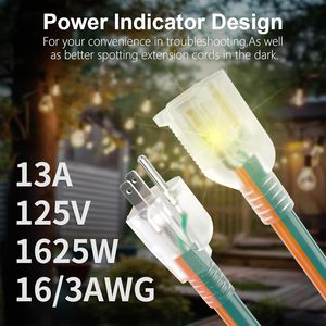 Cable de Extensión <span class=keywords><strong>para</strong></span> Exteriores de Alta Resistencia SJTW Naranja de 12/3, 50 Pies - Product Image 5