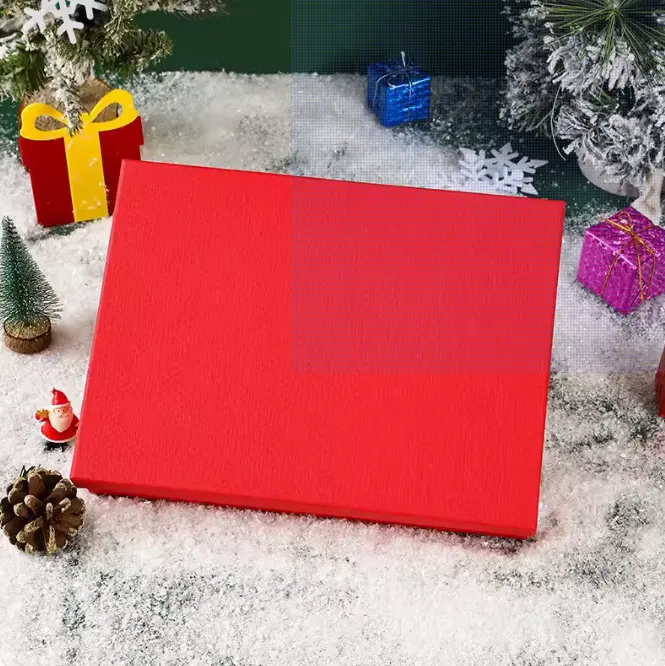 صندوق هدايا أنيق فريد بمظهر عيد الميلاد تصميم أنيق ممتاز مخصص صندوق صلب بمظهر أخضر عشبي مع غطاء وشريط وربطة فراشية ديكورية