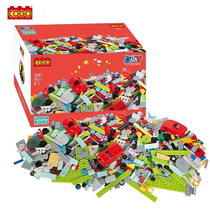 COGO 600PCS kompatibler Kid Build Block ABS Kunststoff Spielzeug Ziegel DIY Block Baustein Set