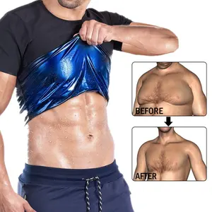 Men Tắm Hơi Phù Hợp Với Nhiệt Bẫy Shaplass Mồ Hôi Body Shaper Vest Slimmer Saunasuits Nén Nhiệt Top Tập Thể Dục Workout Áo Sơ Mi