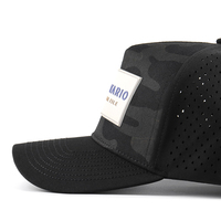 Casquettes ajustables pour hommes de qualité supérieure en tissu Oxford Dobby Camo à motif de fruits, logo de marque personnalisé, résistantes à l'eau, tissu perforé au laser