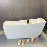 Baignoire autoportante Twowinco au design moderne et élégant, en acrylique blanc, pour une maison minimaliste