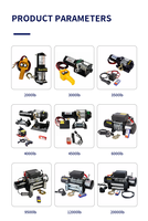 Treuil électrique sans fil CE avec télécommande, protection contre les surcharges IP67, DC 12V 24V, faible bruit, pour l'exploitation minière et la construction routière